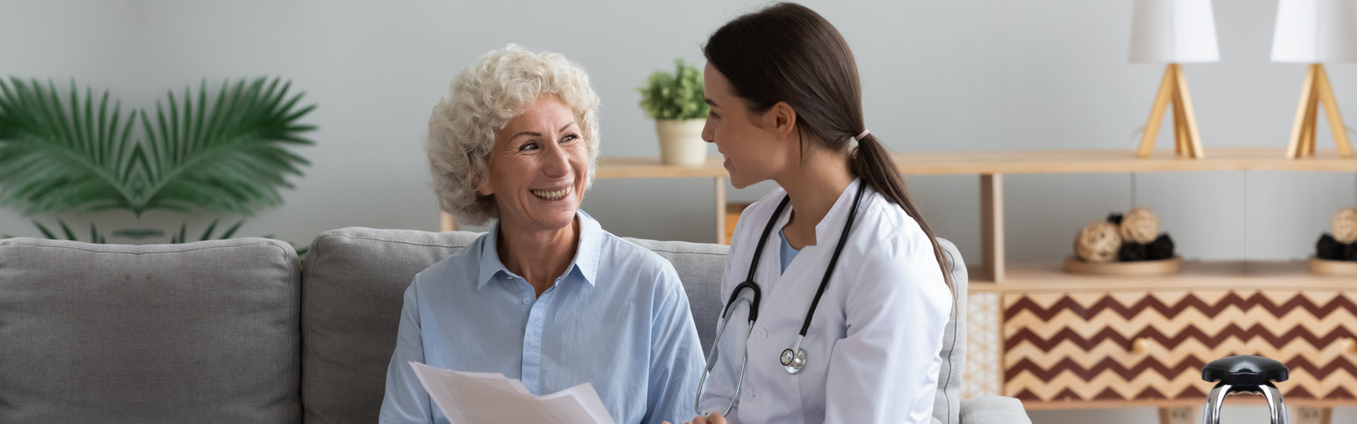 Doctor talking to elderly